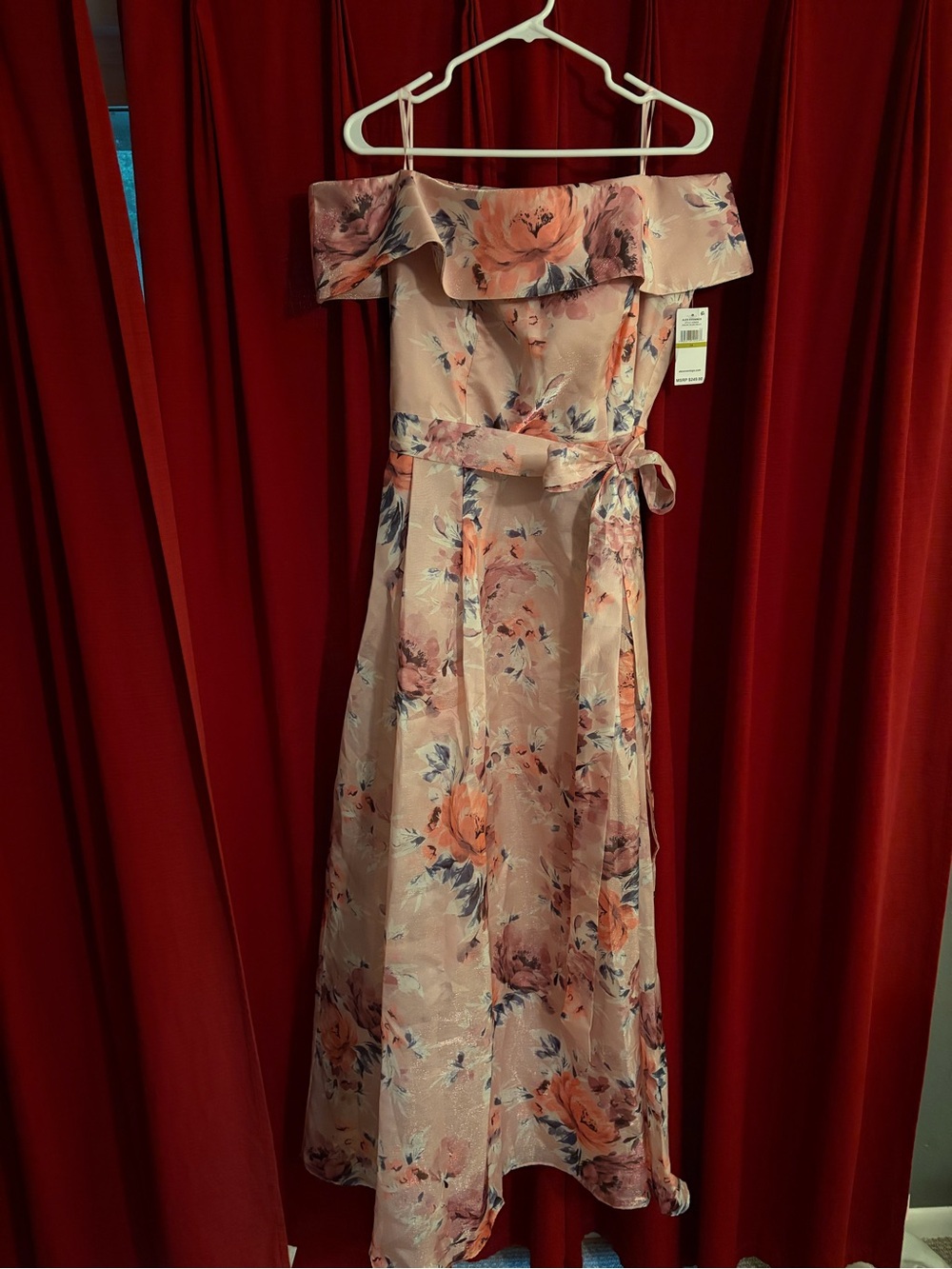 Alex Evenings Pink Floral One-Shoulder Evening Gown - Picture 3 of 4